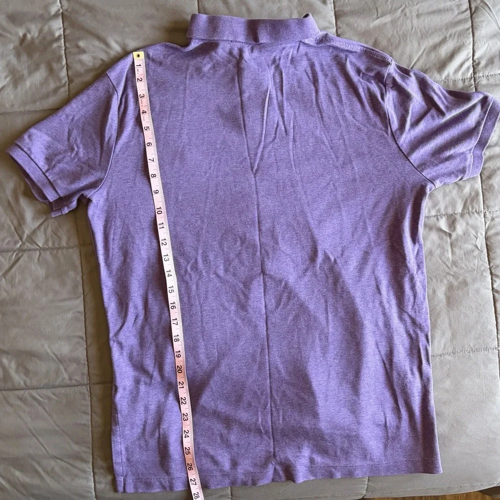 Polo Ralph Lauren Large Men's Purple Short Sleeve Shirt Red Pony Cotton Preppy
